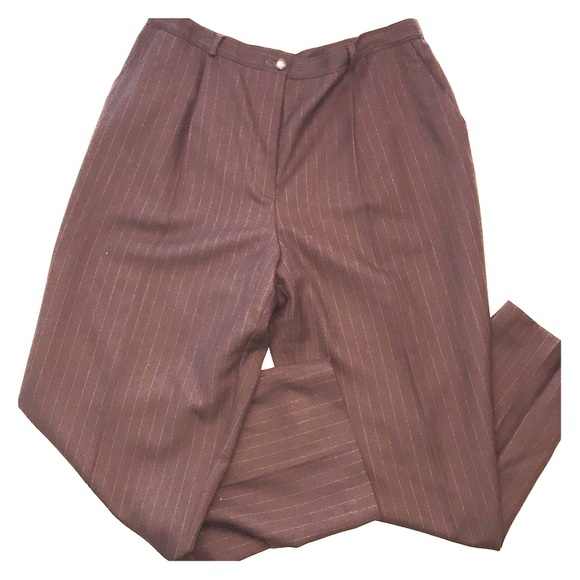 Brown pinstriped work pants - Picture 2 of 5